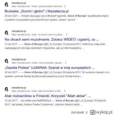 Jarusek - niezależna.pl - czyli portal Jarosława Kaczyńskiego, również publikował tre...