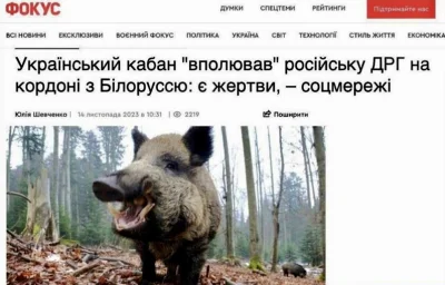 Verdino - "Ukraiński dzik zniszczył grupę rosyjskich wojskowych"

Wiadomości z ukraiń...