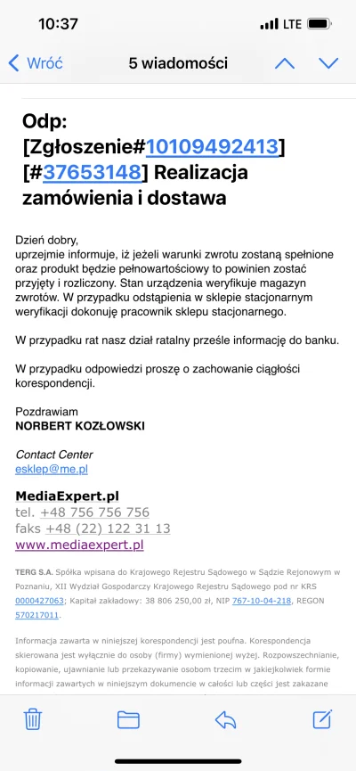 Kamila12328 - #iphone #zwrot #mediaexpert

17 maja zakupiłam iPhone online na stronie...