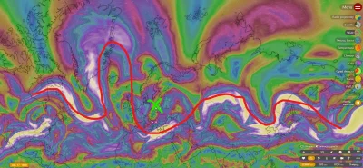 Radus - @Radus: widok z dzisiaj pokazujący jak nisko schodzi "meandra" jet stream, da...