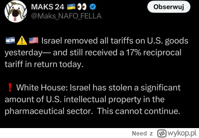 Need - #usa #polityka #gielda #izrael

Czyżby w końcu ktoś tam się zorientował, że og...