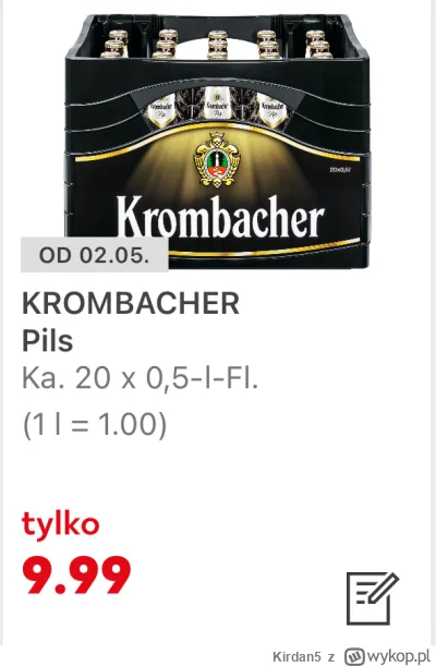 Kirdan5 - @Warcomx w Niemczech skrzynkę piwa (20) kupisz za 7-10€ co daje 1.50-2.15 o...