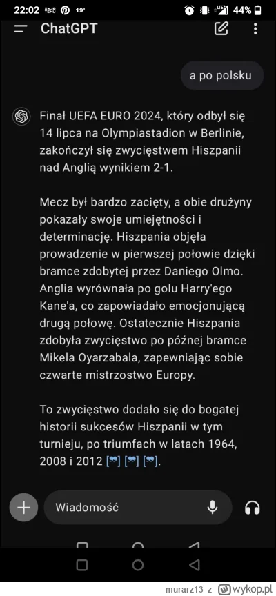 murarz13 - @naksu: Nie pamiętam ale sprawdziłem i też dostałem taką odpowiedź