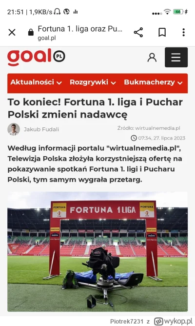 Piotrek7231 - #mecz #pierwszaligastylzycia #pucharpolski  
Puchary pucharami a TVP pr...