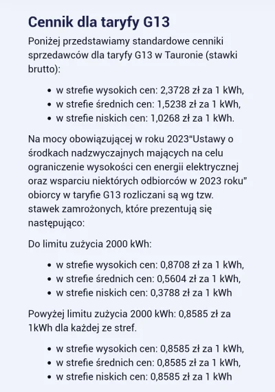 waldo - @JanParowka: 
Powyzej limitu 2kkW ceny w taryfach strefowych (g12, g12w.., g1...
