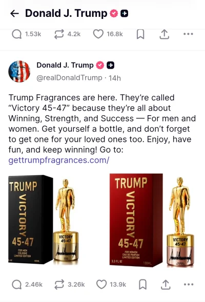 Jabby - @sortris 

Na truthsocial cały czas wisi