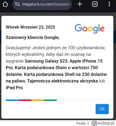 Padaj - Wykop to jedyna strona na której pojawiają mi się tego typu scammerskie rekla...