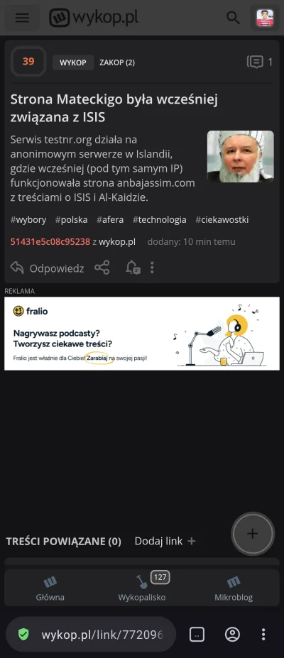 CH3j - @51431e5c08c95238
Nie wiem czy to ty czy moderacja ale znalezisko już spadło