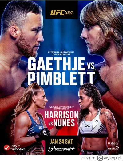 GF91 - #ufc plakat promujący galę UFC324
Gaethje vs Pimblett 
Harrison vs Nunes 
#mmu...