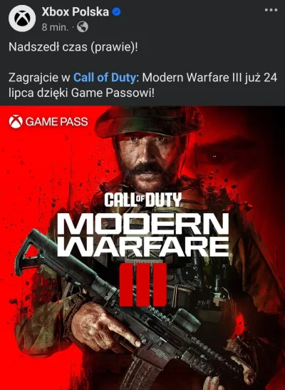 m4rciniak - Plotka ostatecznie oficjalnie potwierdzona.
#xbox #gamepass #callofduty

...