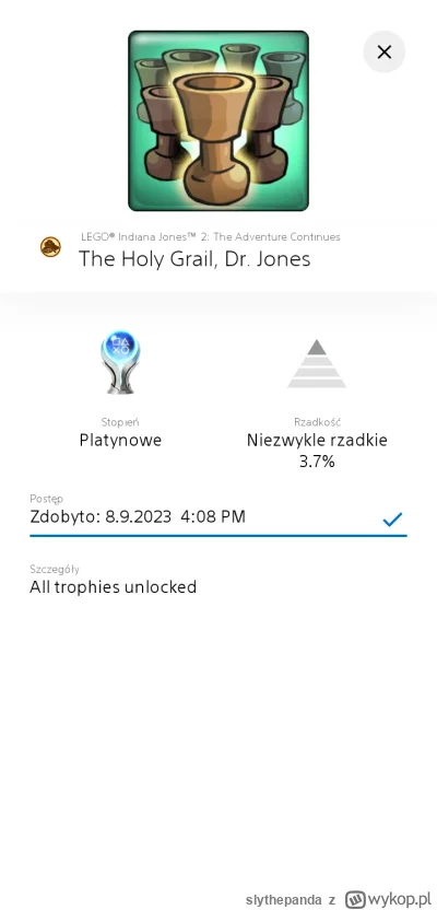 slythepanda - #platyna numer 38, tym razem #lego Indiana Jones 2 streamowane z psplus...