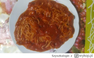 Szyszkalogin - #przegryw #glodnyjakpies Chłop głodny spaghetti zrobił.