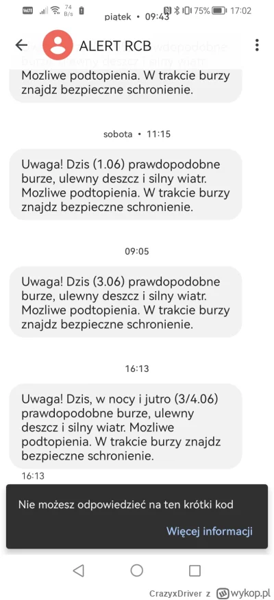 CrazyxDriver - Nie no to już jest dramat. 2 w ciągu dnia. Współczuję chłopu co ma dwi...