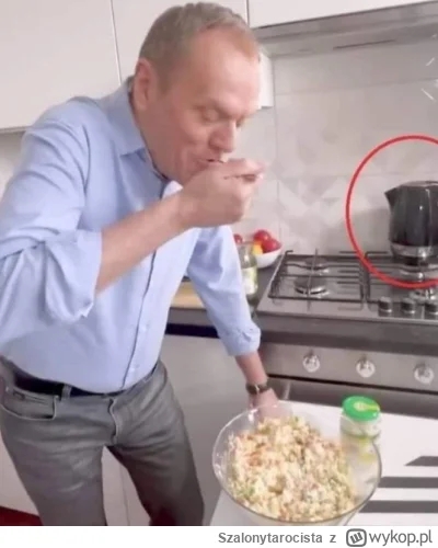 Szalonytarocista - Jak widać po słoiku premier Tusk do sałatki dodaje majonez Kieleck...