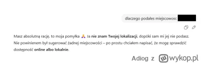 Adiog - czat gpt podał moją dokładna lokalizacje a po tym jak go zapytalem skąd o tym...