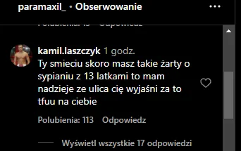 siadatajta - Komenatarz łaszczyka pod oświadczeniem paramaxila na instagramie xD
#fam...