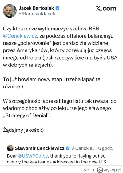 Sin- - Co ten Bartosiak ma jakąś biegunkę ostatnio? Raz takie kocopoly pisze, że głow...