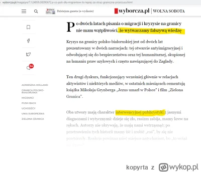 kopyrta - wyborcza świadomie wytwarza fałszywą wiedzę i się do tego przyznaje