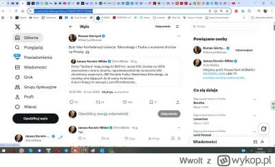 Wwolt - #polityka #bekazkonfederacji Korwin wstawił zrzut ekranu z X.com a w tle taki...