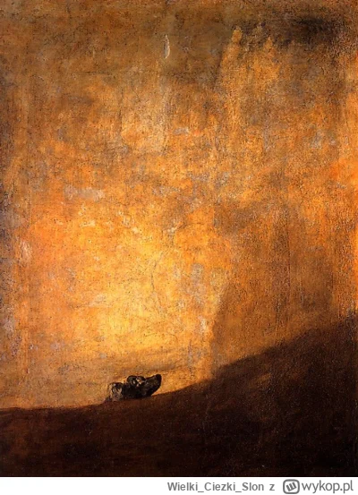 WielkiCiezkiSlon - @krewetkowa_zupka obraz Francesco De Goya pt "tonący pies" z ok. 1...