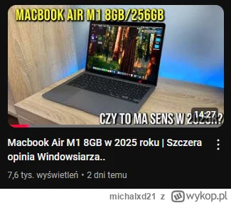 michalxd21 - Czy te macbooki są serio tak gówniane że po 5 latach trzeba sobie zadawa...