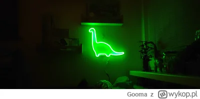 Gooma - Lampa LED (ala neon), w kształcie Dinka! Z pilocikiem włącz/wyłącz, sterowani...