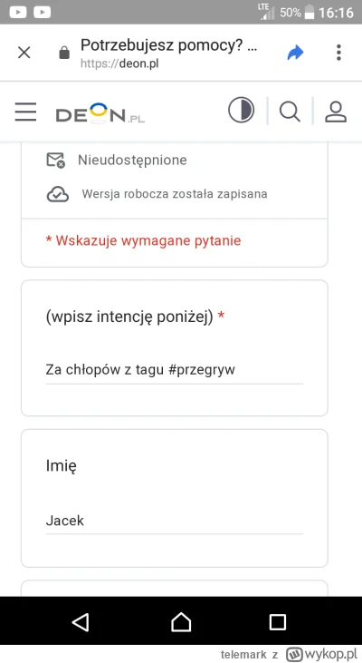 telemark - #przegryw za 5 minut różaniec tu:
https://www.youtube.com/live/E2frKQ7yruI...