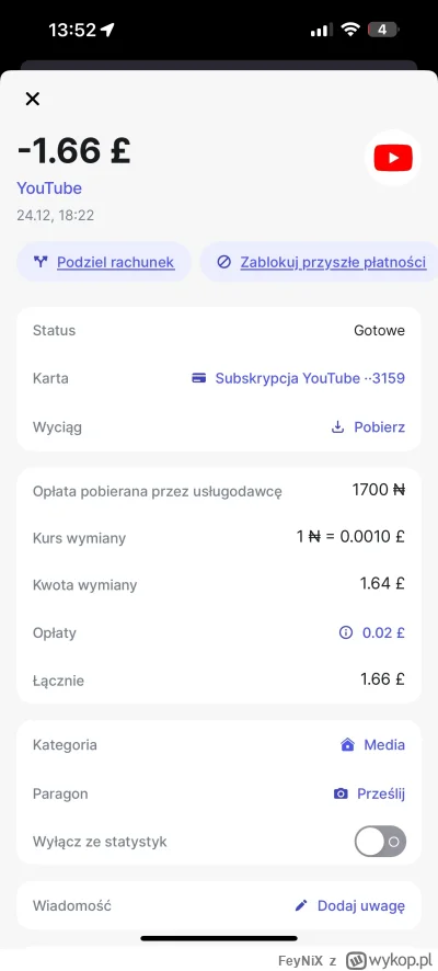 FeyNiX - @LuterKebab YouTube Premium i kupujesz przez VPN z Nigerii płacąc wirtualną ...