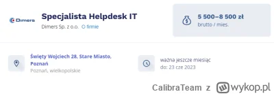 CalibraTeam - >8k na ręke teraz się zarabia na pierwszej linii helpdesk

@ymkzz: koni...