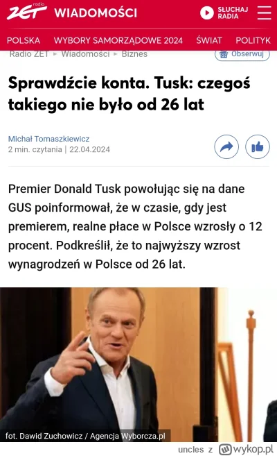 uncles - Przeciętne wynagrodzenie brutto w sektorze przedsiębiorstw w marcu 2024 roku...