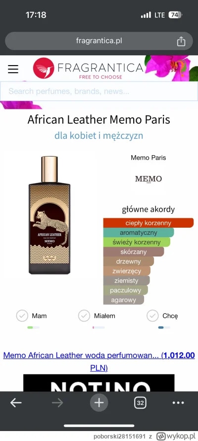 poborski28151691 - #perfumy 

Mirki ostatnio kupiłem odlewkę african leather i się st...