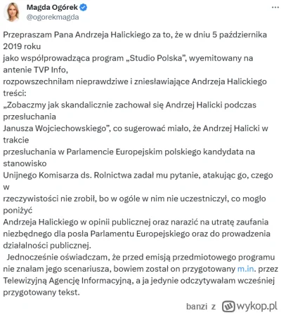 banzi - Magda Ogórek tylko czytała co jej kazali. 

#bekazpisu #polityka #tvpis