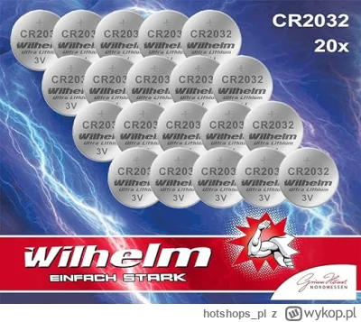 hotshops_pl - 20 x litowa bateria guzikowa CR2032 Wilhelm 3 V, towar przemysłowy

htt...
