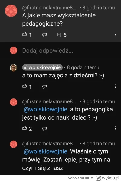 S.....t - Według "wykładowcy" wolskiego pedagogika jest tylko od nauczania dzieci xD
...