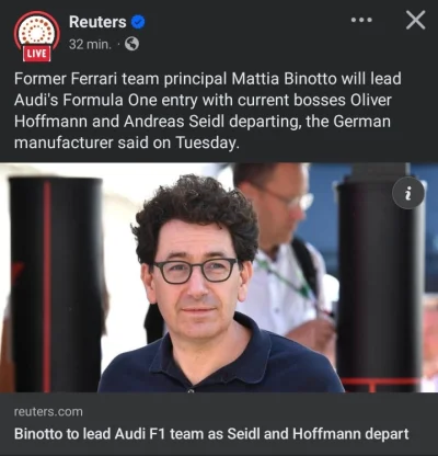 red7000 - Andreas Seidl i Oliver Hoffmann odchodzą z Audi.
Mattia Binotto szefem zesp...