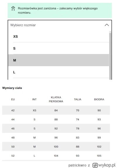 patrickwro - jaki byście wybrali tutaj rozmiar koszulki? w klacie mam 99cm. wybrałbym...