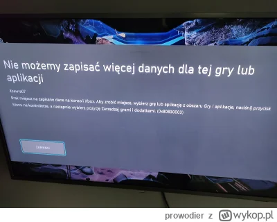 prowodier - Cześć, czy znacie rozwiązanie błądu zapisu danych 0x80830003 w Xbox X? 
Z...