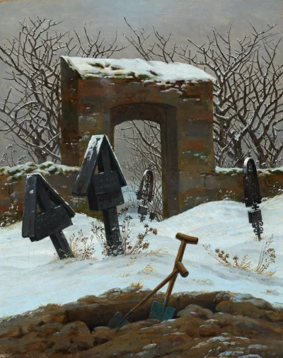 GARN - #sztuka #art #malarstwo #obrazy autor: Caspar David Friedrich | Graveyard unde...