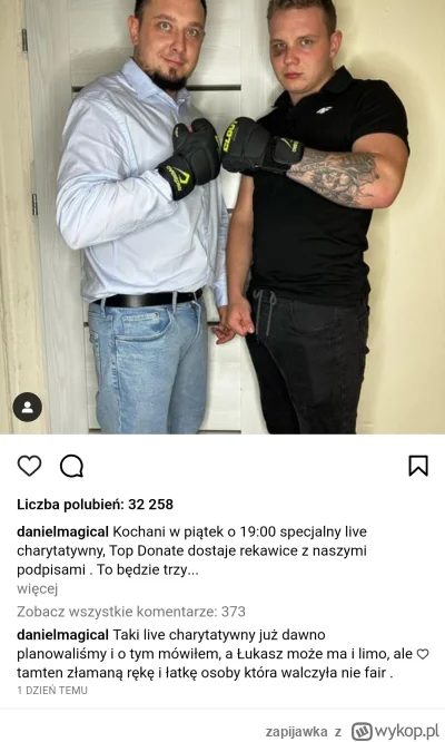 zapijawka - #danielmagical  czyli cios walczył nie fer dlatego Łukasz przegrał xD