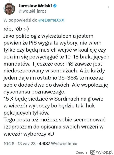 Cesc - @EnzoMolinari: Ja bym zaufał politologowi z wykształcenia ( ͡° ͜ʖ ͡°)