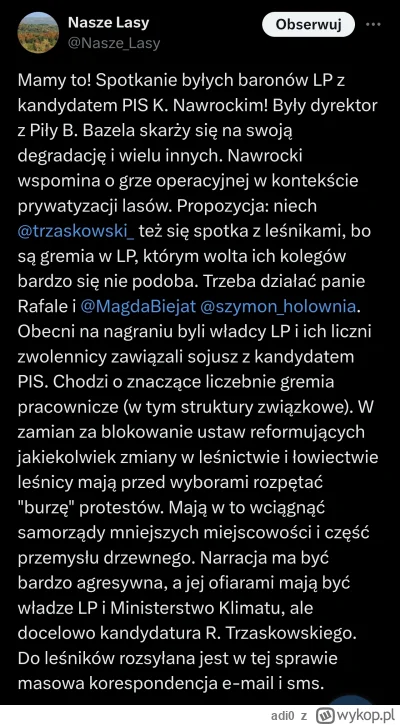 adi0 - Oderwane od koryta świnie z Lasów Państwowych zawiązują sojusz z Karolem Nie U...