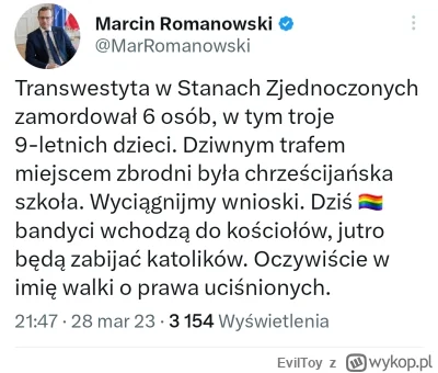 EvilToy - Wiceminister Sprawiedliwości używa retoryki pogromowej w stosunku do osób q...