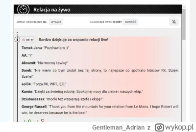 Gentleman_Adrian - #lemans Gek0n również ogląda, nawet wspiera bloga.