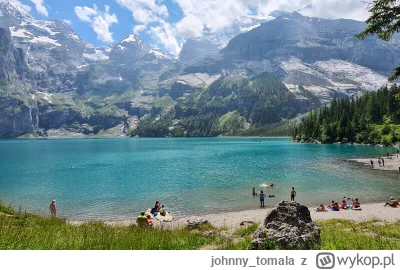 johnnytomala - @wladcamorii: Np. Oeschinensee, jedno z piękniejszych jezior Szwajcari...