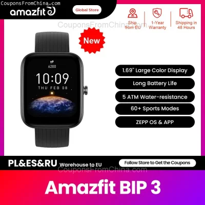 n____S - ❗ Amazfit Bip 3 Smart Watch
〽️ Cena: 40.84 USD (dotąd najniższa w historii: ...