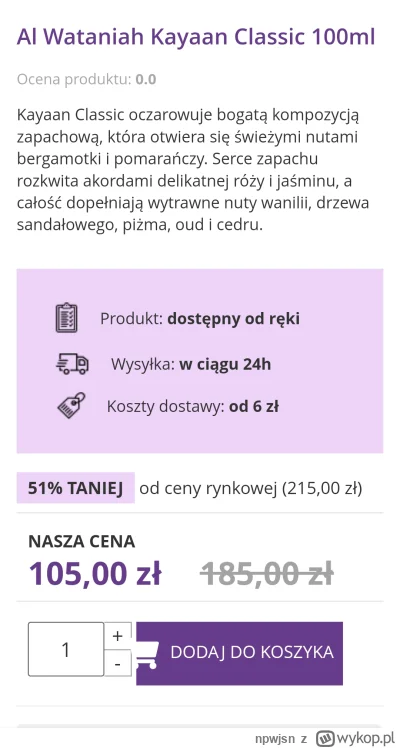 npwjsn - W Euforii Kayaan za 105 zł
#perfumy