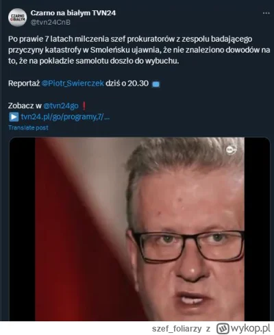 szef_foliarzy - Dzisiaj o 20:30 na TVN24 emisja ważegoy dokumentu dotyczącego śledztw...