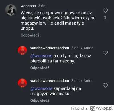 Influ3nD - W ogóle zapomniałem że on już 6 dni temu był złożyć to zawiadomienie. 

Ma...