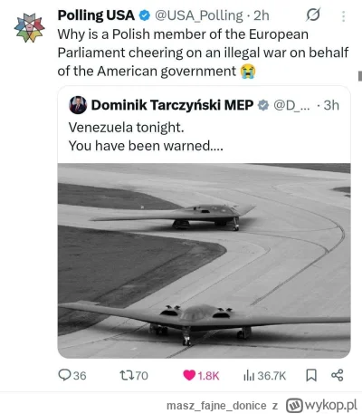 maszfajnedonice - Jak fani #tarczynski i #prawica odbierają takiego 'warmongera' któr...