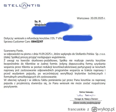 francuskie - Taką odpowiedź dostał na reklamację klient, który przyjechał swoim DS 7 ...